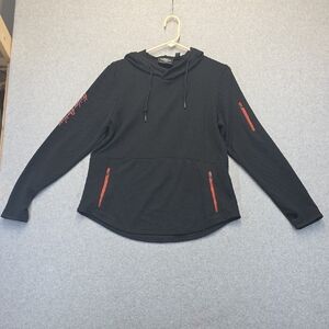 Harley-Davidson Genuine Motorclothes Black Hoodie Red Zip Details